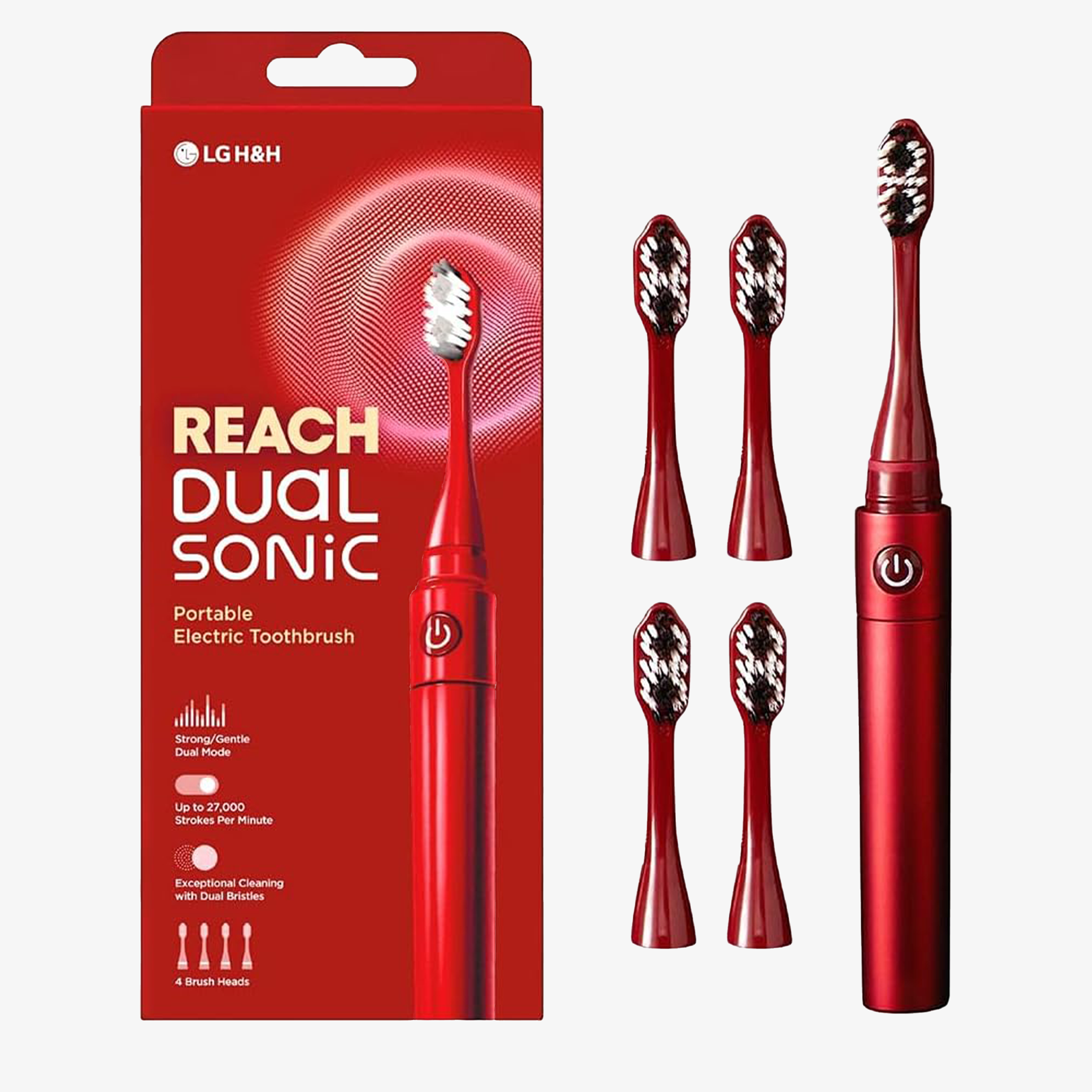 🎁 REACH Dual Sonic Electric Toothbrush - Red (100% off)