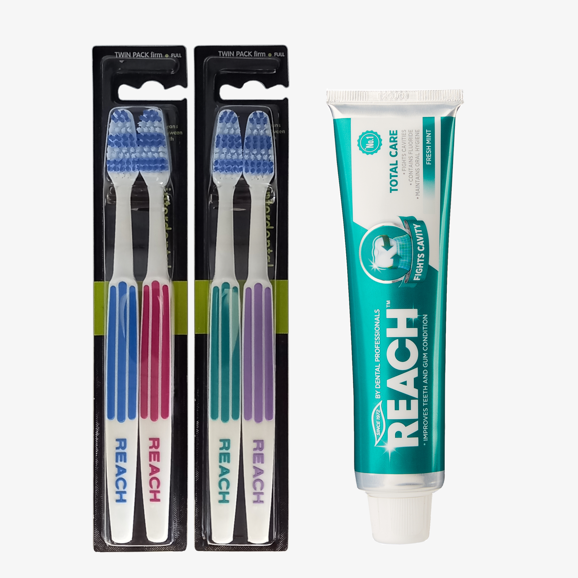 Reach Fresh Smile Set– (Fresh Mint Toothpaste + Firm Toothbrush Twin Pack)