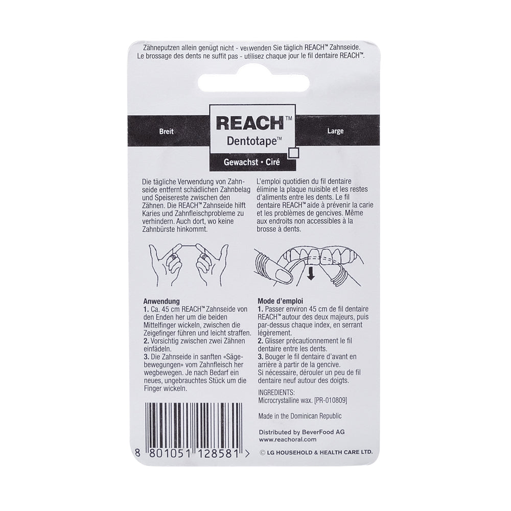 REACH Dentotape Waxed Floss 100m (Switzerland)