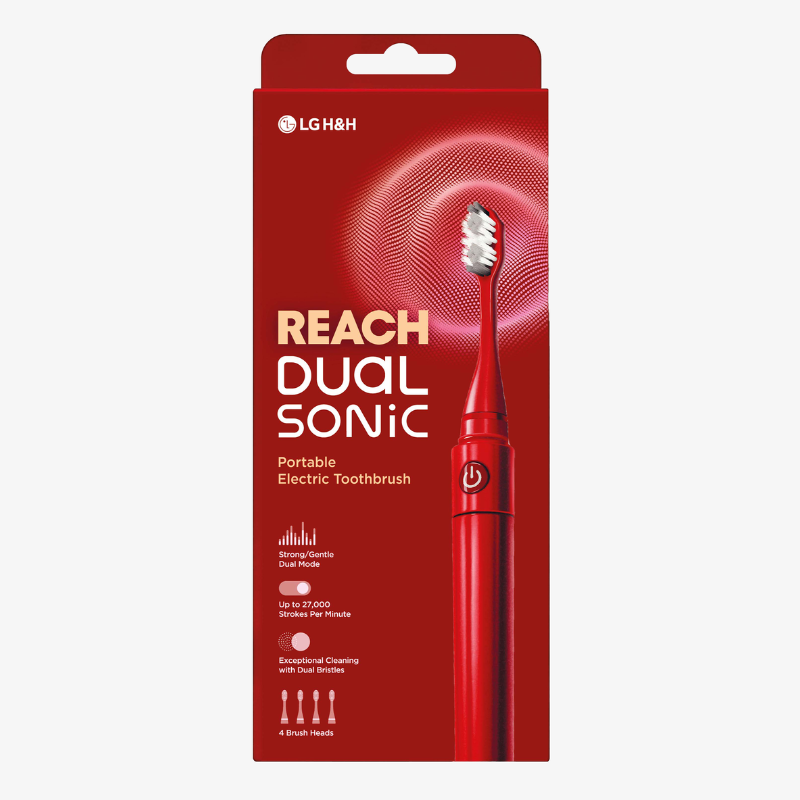REACH Dual Sonic Electric Toothbrush - Red