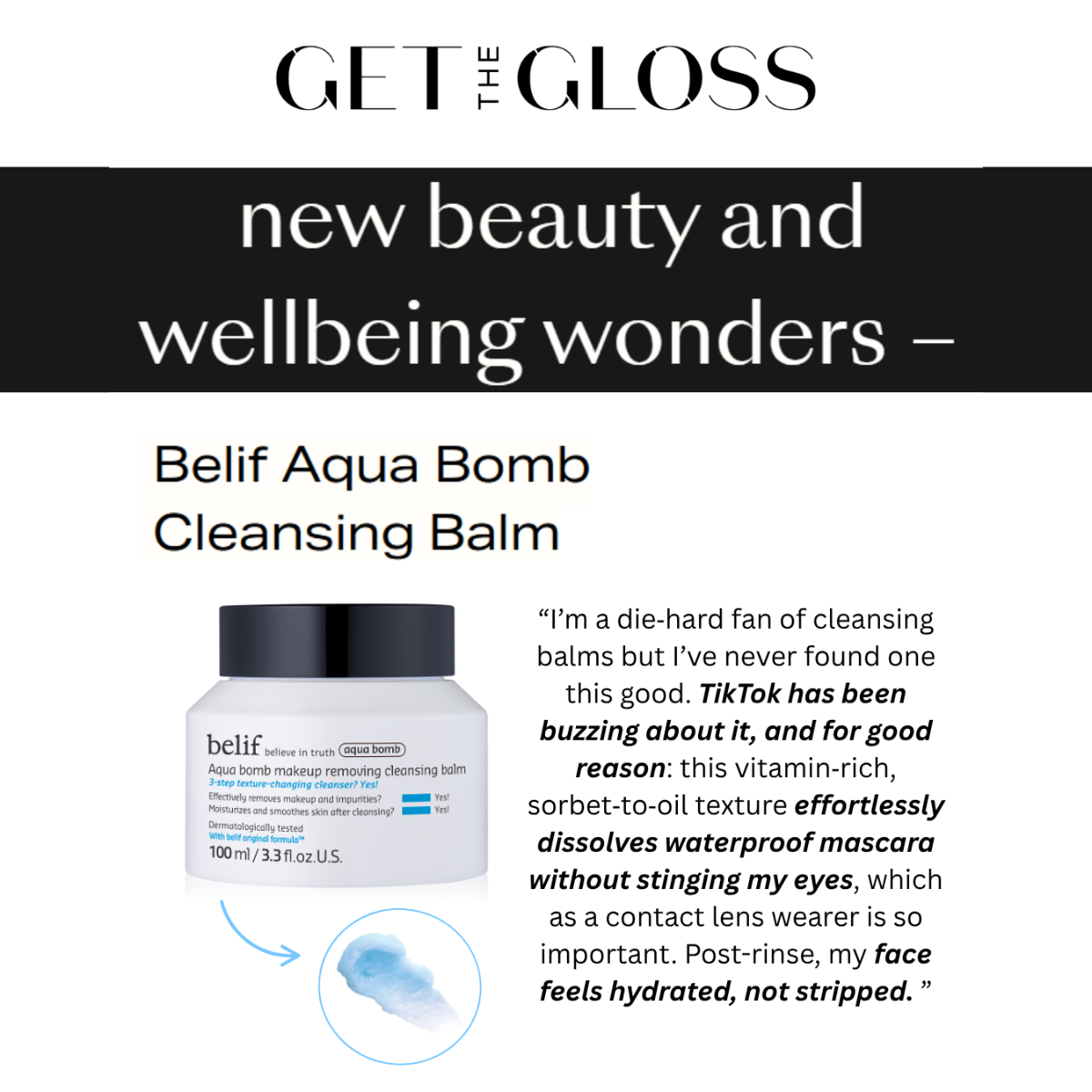 belif Aqua Bomb Makeup Removing Cleansing Balm
