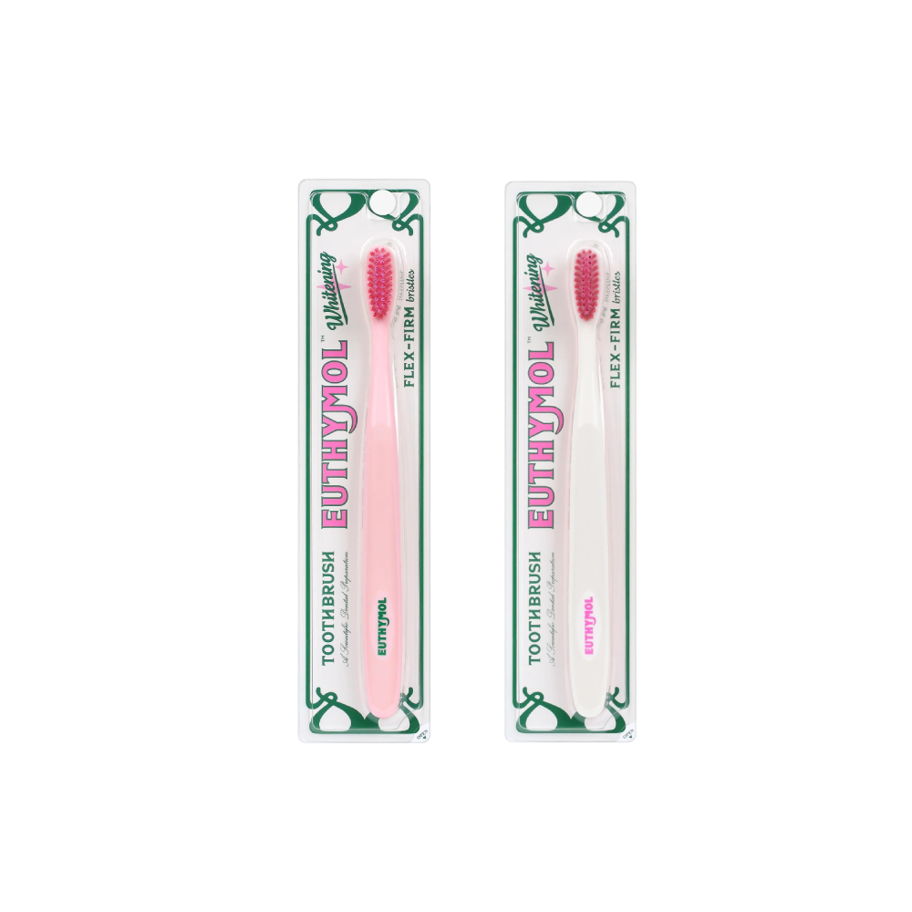 Euthymol Whitening Toothbrush 2-Pack (Pink & White)