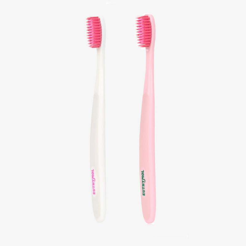 Euthymol Whitening Toothbrush 2-Pack (Pink & White)