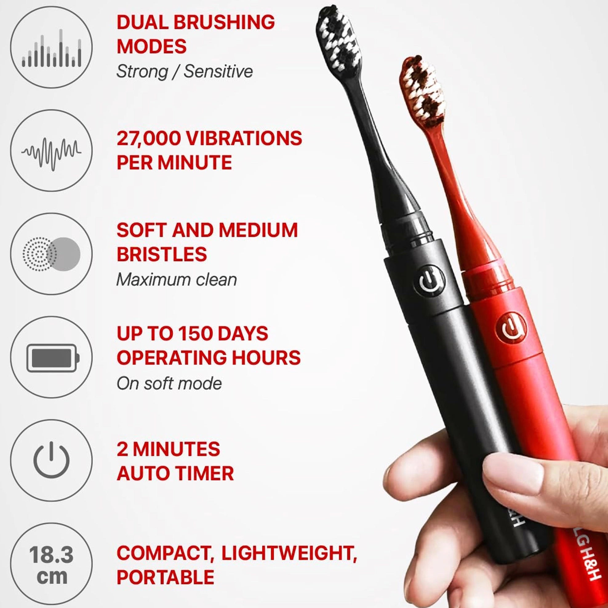 Reach Sonic Clean Bundle – (Dual Sonic Electric Toothbrush Black + Fresh Mint Toothpaste)