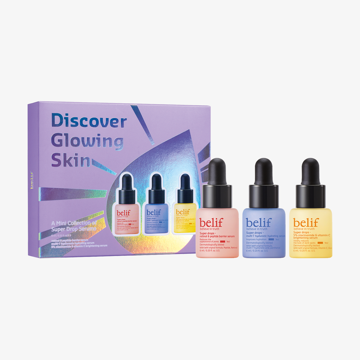 belif Super drops - Discover Glowing Skin Mini Kit