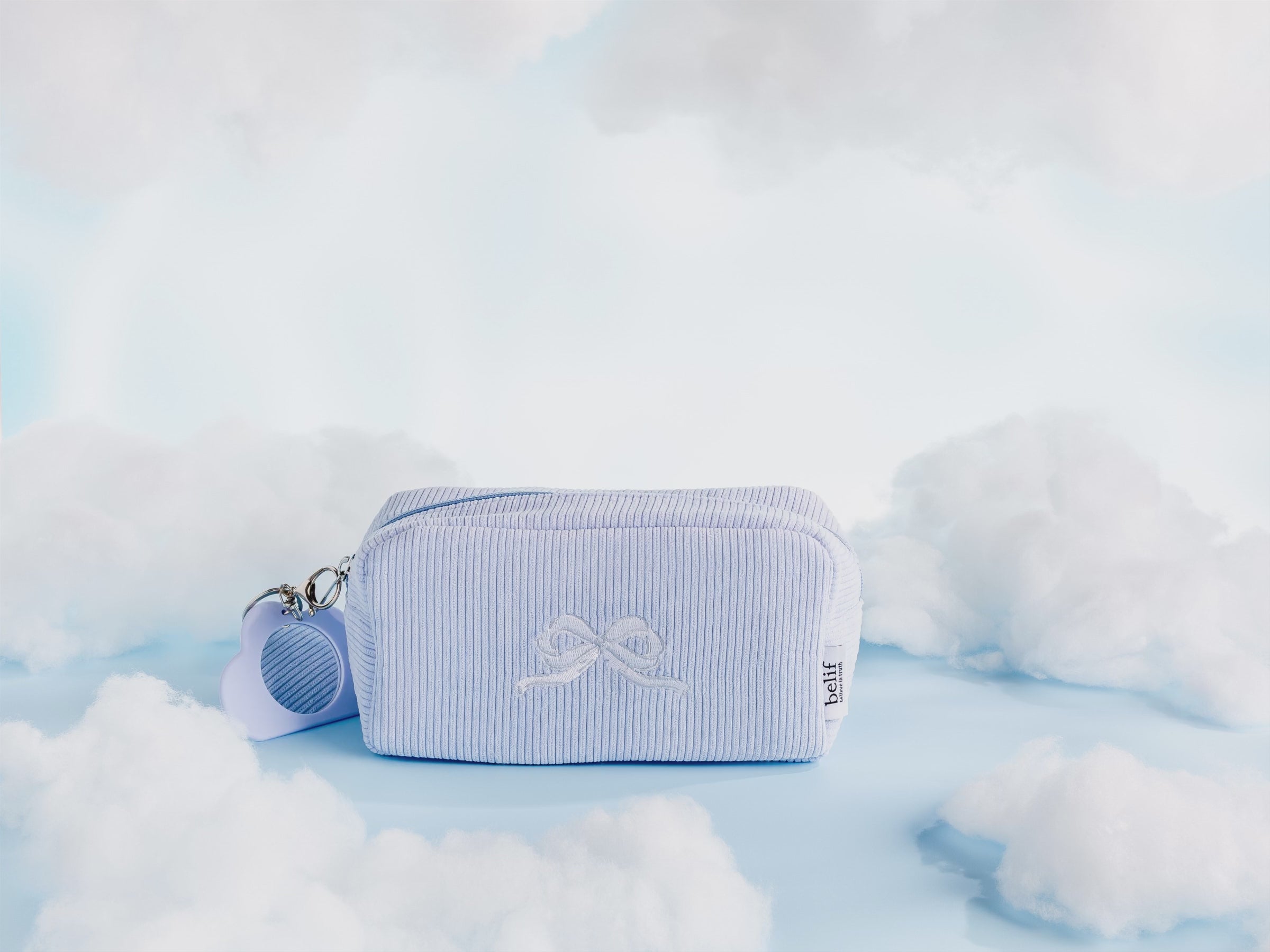 belif Embroidered bow pouch